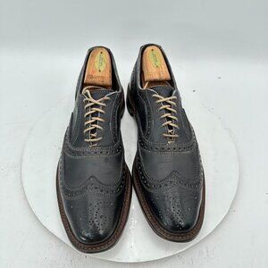 Allen Edmonds Neumok Men Size 9.5B Brown Leather Wingtip Oxford Dress Shoes